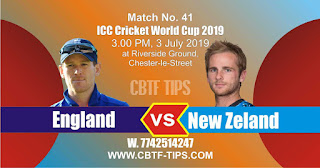 Who will win ICC CWC 41st Match England vs New Zeland 