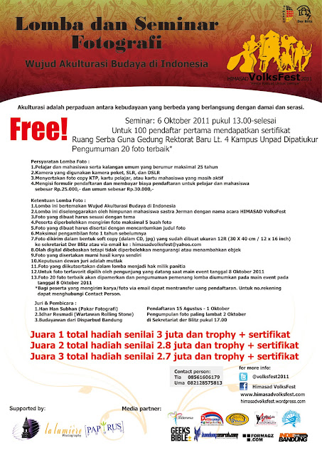 HIMASAD VolksFest - Lomba Foto, Seminar Fotografi dan 