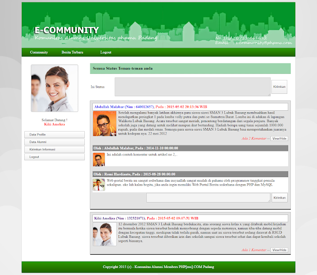 E-Community - Web Komunitas Alumni Support PHP 7