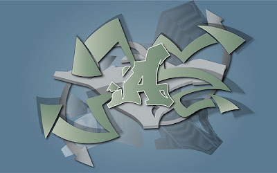 digital graffiti arrow, 3d graffiti arrow