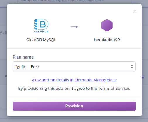 laravel 6 heroku deploy cleardb addon setup 2