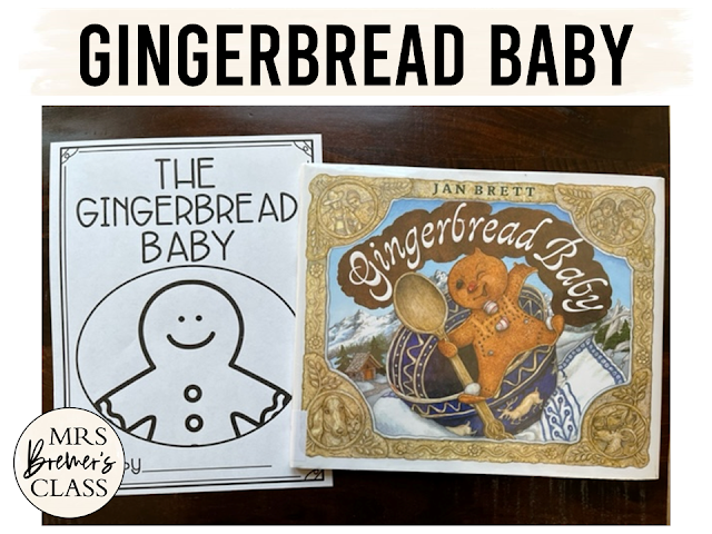 Gingerbread Baby by Jan Brett free book activities unit with literacy companion activities for Kindergarten and First Grade
