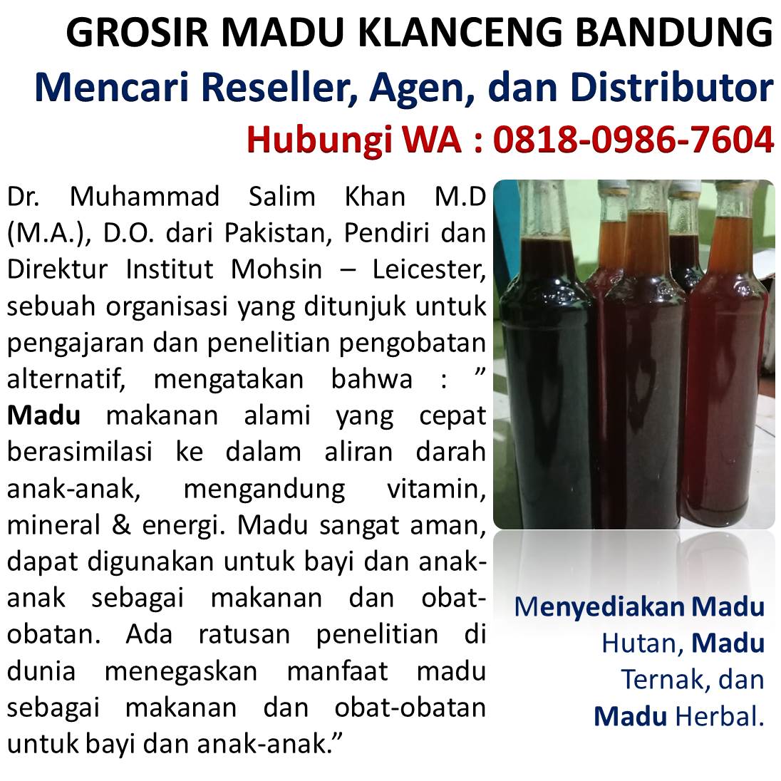 manfaat madu klanceng hitam pahit