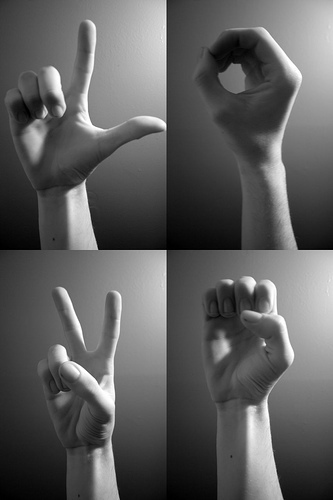 stock photo : American Sign Language sign I Love You