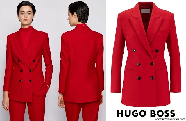 Queen Letizia wore Hugo Boss Jaline Red Blazer