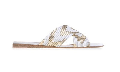 Gianvito Rossi Spring Summer 2016 Shoes  phoenix gold and white flat slip ons