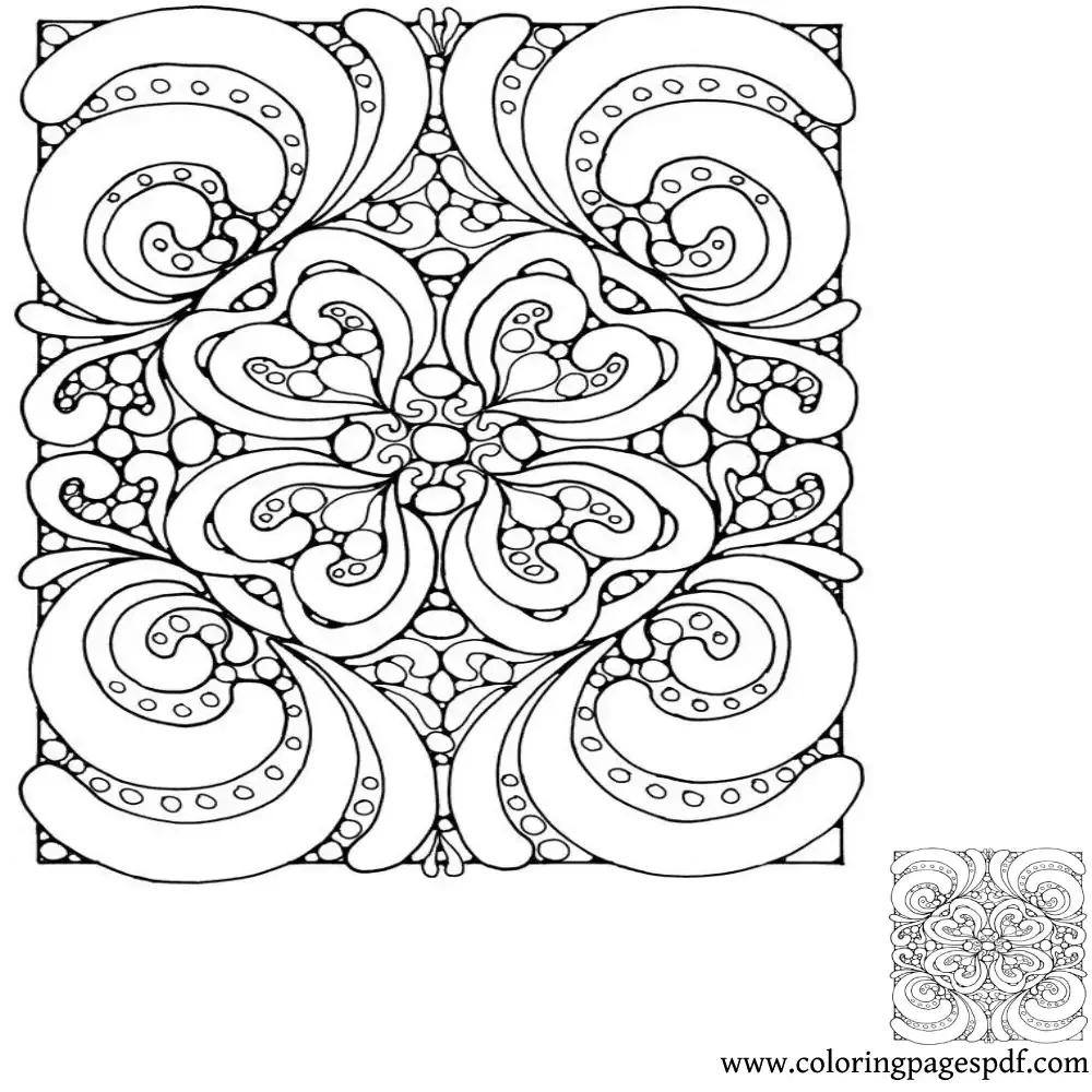 Coloring Page Of Abstract Curves Mandala