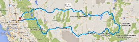 Folsom-Utah trip map