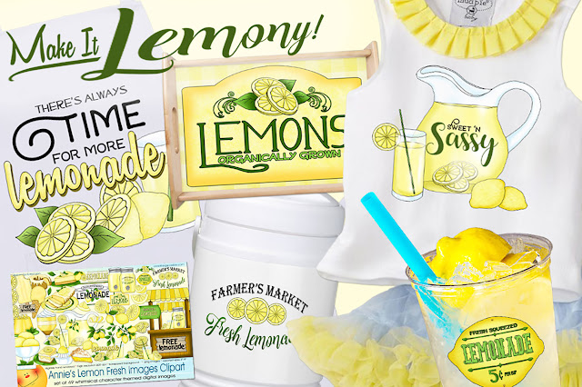 Brighten up your day with Annie Lang's lemon themed clipart images