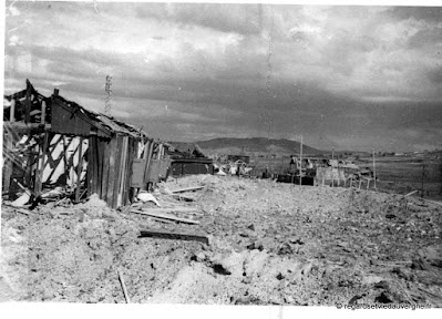 Aulnat, Puy-de-Dôme, bombardements avril 1944, photo noir et blanc.