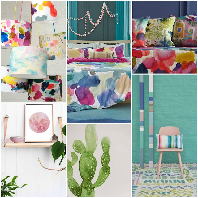 Living With Watercolours - water colour home styling ideas and water colour art