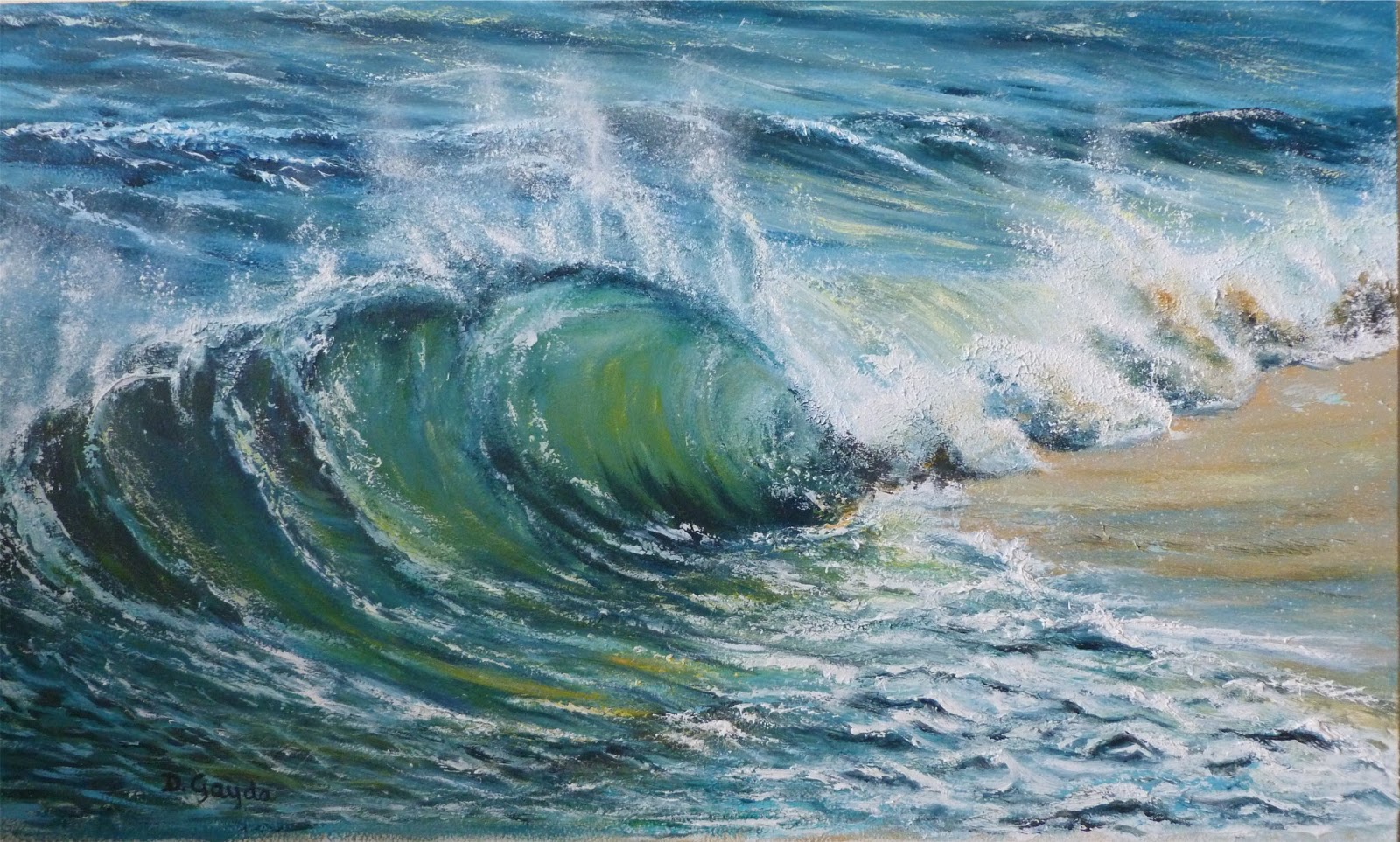 David Gayda marine, Seascape and wave painting artist: Beach break