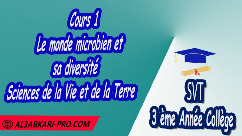 Cours de le monde microbien et sa diversité SVT 3ème Année Collège 3AC pdf , Sciences de la Vie et de la Terre (SVT) de 3 ème Année Collège 3AC , SVT 3APIC option française , Cours de le monde microbien et sa diversité , Résumé de le monde microbien et sa diversité , Exercices corrigés de le monde microbien et sa diversité , Activités de le monde microbien et sa diversité , Fiches pédagogiques de le monde microbien et sa diversité , Devoirs corrigés de Sciences de la Vie et de la Terre (SVT) , Contrôle corrigé de de Sciences de la Vie et de la Terre (SVT) , Examens régionaux corrigés de Sciences de la Vie et de la Terre (SVT) , Travaux dirigés td de Sciences de la Vie et de la Terre (SVT) الثالثة اعدادي خيار فرنسي , مادة علوم الحياة والارض خيار فرنسية , الثالثة اعدادي , مسار دولي