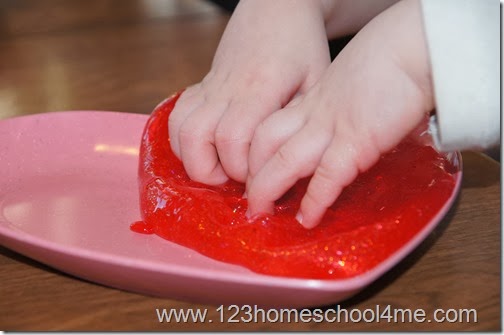 Red Hot Slime Recipe Vlaentine's day Kids Activity