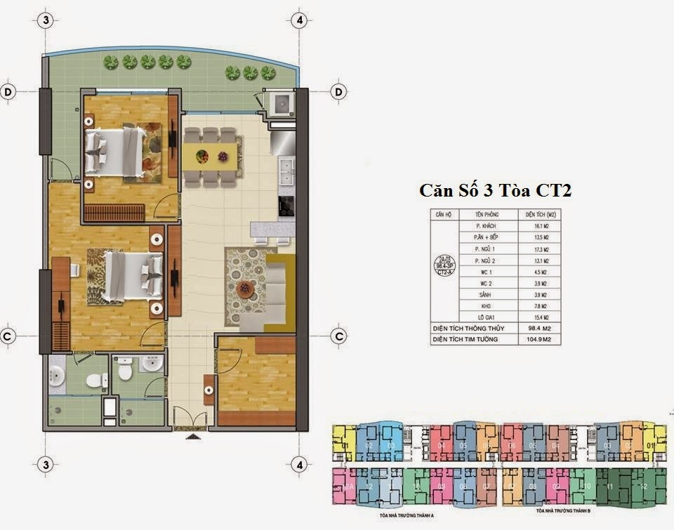 Mặt Bằng Chung Cư Tràng An Complex Tòa CT2A