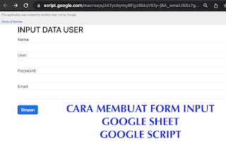 Membuat form input dengan Google Script ke Google Sheet