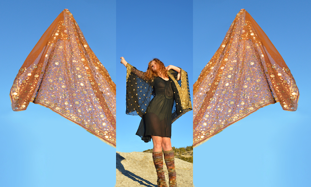 redhead model abstract fashion photography blue sky