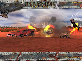 Darkwind is a turn-based, 3D persistent-world  multiplayer wargame set in the near future, which combines the depth of  detail inherent in turn-based games, with long-term strategic elements  that keep the challenge going for months/years. The game is staged on a  sparsely populated continent, one of the few surviving areas of  civilisation. The focus of the game is on vehicular combat - cars with  guns - both in the wilderness and in manmade arenas and racing  circuits.