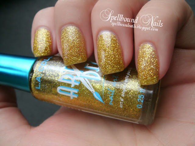 a week of glitter gold glitz Art Deco Spellbound nails nailart nail art mani manicure polish LA Colors