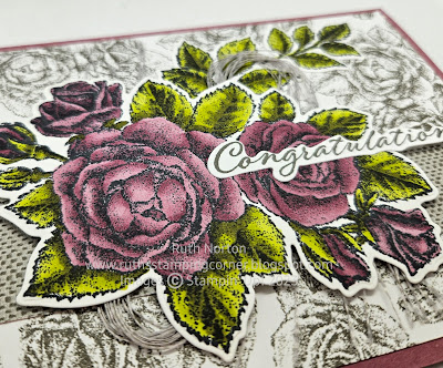 stampin up, stippled roses