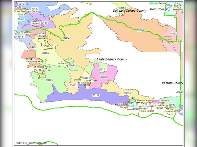 Santa Barbara Zip Code Map