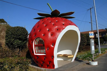 Fruit-Shaped Bus Stops in Japan