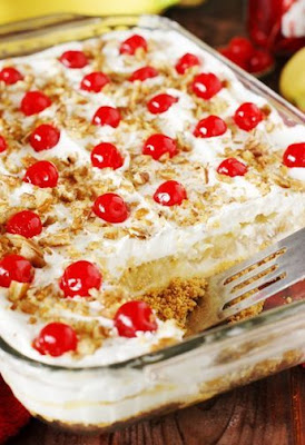 This creamy Banana Split dessert is a family favorite! Delicious, rich and creamy, with all the ingredients you love in a banana split