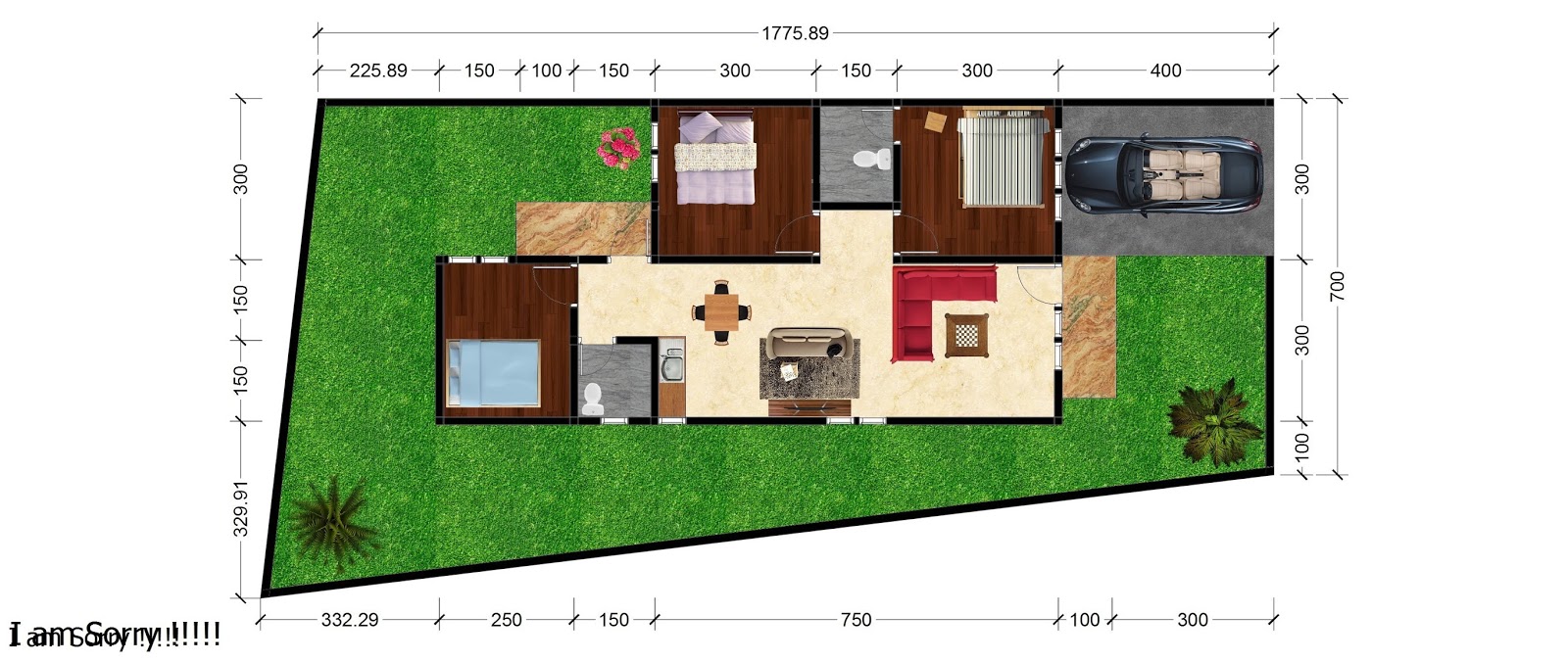 Desain Rumah Minimalis 1 Lantai Dengan Bentuk Tanah Tak Beraturan