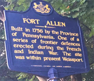 Fort Allen. Built in 1756 by the Province of Pennsylvania. One of a series of frontier defences erected during the French and Indian War. The site was within present Weissport.