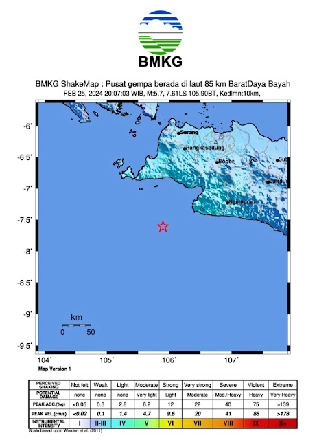 Gempa Magnitudo 5.7 Guncang Banten