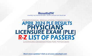 R-Z List of Passers | April 2024 Physician Licensure Exam (PLE)