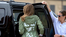 Kunjungi Pengungsian, Istri Donald Trump Kenakan Jaket Bertuliskan “I really don’t care. Do U?”