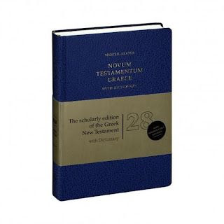 Nestle-Aland 28th Revised Edition with the Revised Greek-English Dictionary Blue book with Gold wide band around the center