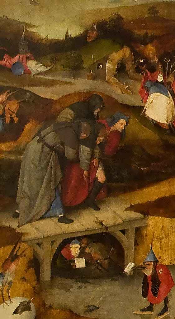 A tentação de Santo Antônio.  Hyeronimus Bosch (ca. 1450-1516), detalhe.