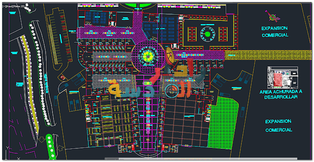 مشروع مركز التسوق تجاري Dwg  