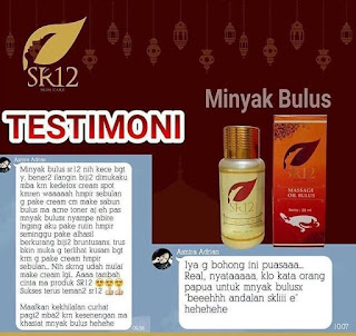 testimoni minyak bulus sr12 membuat kulit halus