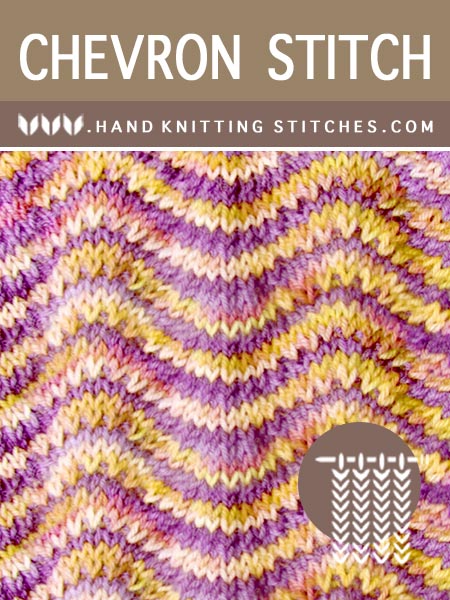 Hand Knitting Stitches - Stockinette Chevron Lace Knitting #knitlace #laceknitting