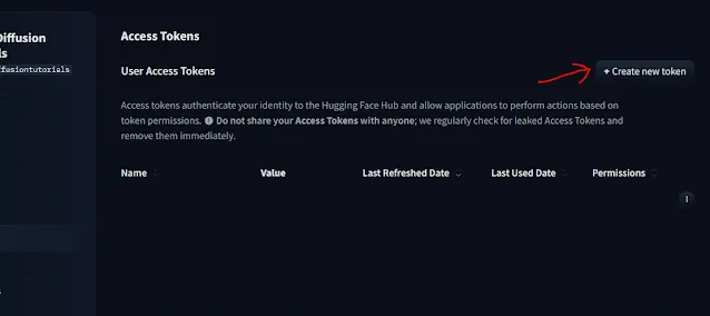 select create token option