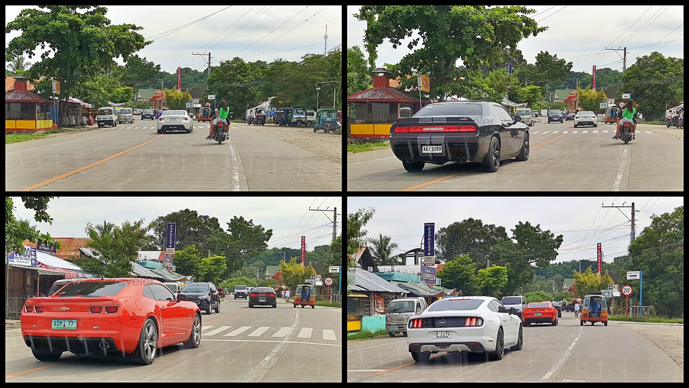 a convoy of sports cars overtook us as we entered Duero, Bohol