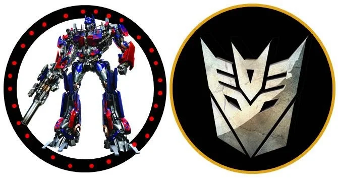 Transformers Party,  Toppers or Free Printable Candy Bar Labels.