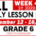 GRADE 6 DAILY LESSON LOG (Quarter 1: WEEK 4) SEPT. 12-16, 2022 Free Download