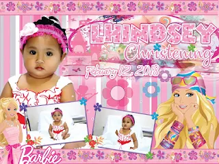 Free editable Barbie Christening Tarpaulin Design