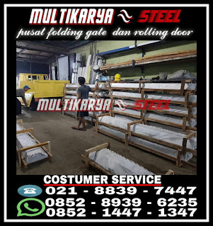 Gambar workshoop Multikaryasteel pusat penjualan dan pemasangan baru pintu folding gate, pintu harmonika, rolling door slat daun besi galvalum aluminium, rolling door one sheet, rolling door industri otomatis, kusen aluminium dan kaca, pagar tralis kanopibahan besi dan galvanis model minimalis dan tempa harga paling murah di bekasi jakarta tangerang depok bogor jabodetabek