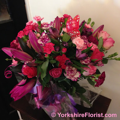  birthday bouquet with fluttering butterfly