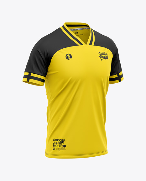 Download Mens Ls V-Neck Soccer Jersey Mockup Front View Football Jersey Soccer T-Shirt Free Mockups