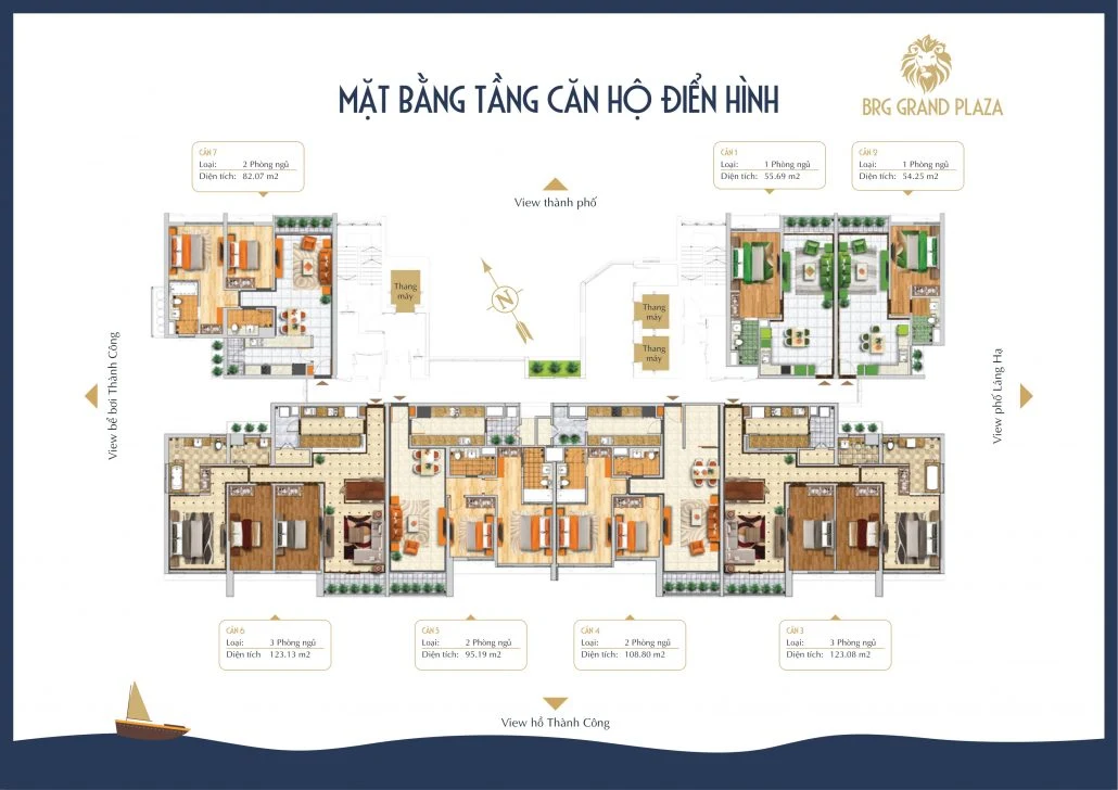 Mặt bằng tầng căn hộ BRG Grand Plaza