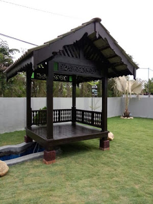 Desain Gazebo Bambu dan Kayu Minimalis 