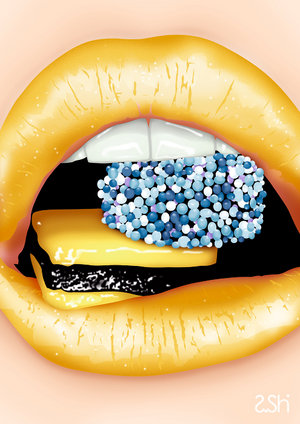 rainbow candy lips. Yellow Lips and Lollies