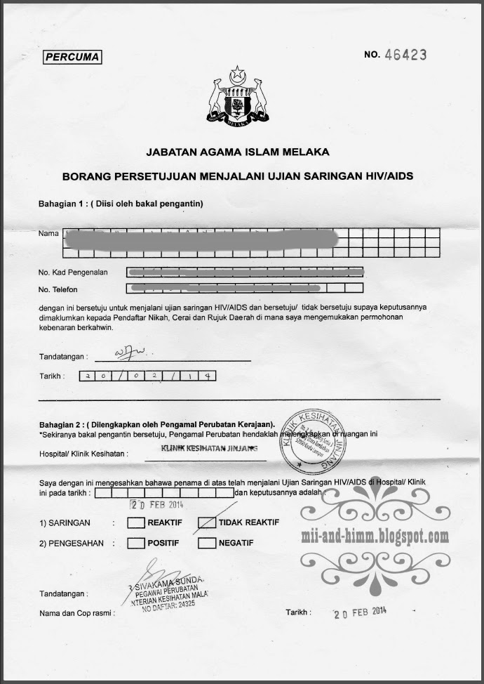 Wedding Preparation Hiv Dan Thalassemia Test Ayue Idris