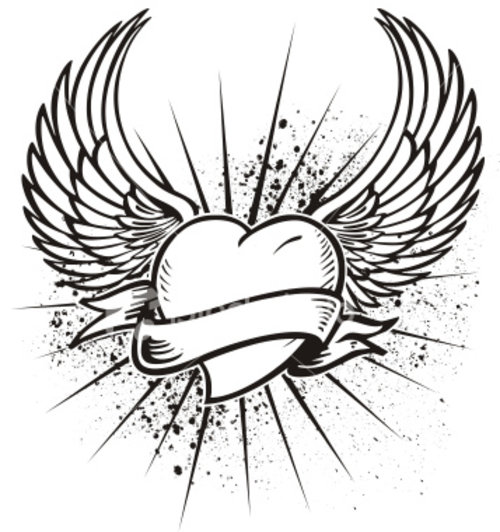 Hearts With Wings Coloring Sheets 5